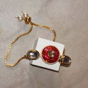 Metal Rakhi in Wooden Gift Box - Image 3